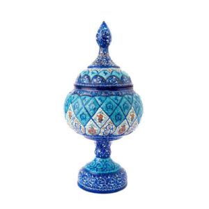 Handcrafted Persian Copper Sugar Bowl with Lid – Minakari Enameled