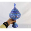 Handcrafted Persian Copper Sugar Bowl with Lid - Minakari Enameled Shams