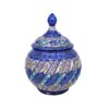 Handcrafted Persian Copper Sugar Bowl with Lid - Minakari Enameled
