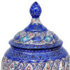 Handcrafted Persian Copper Sugar Bowl with Lid - Minakari Enameled