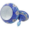 Handcrafted Persian Copper Sugar Bowl with Lid - Minakari Enameled Blue