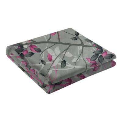 Cotton Mattress Cover – Fitted, Breathable, Leaves Design with Zipper, 195x90 cm