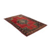 Hand-Knotted Persian Kermanshah Tribal Rug (Lachak Toranj Floral Medallion) - Red Wool