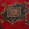 Hand-Knotted Persian Kermanshah Tribal Rug (Lachak Toranj Floral Medallion) - Red Wool
