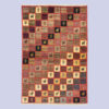 Genuine Handwoven Persian Geometric Gabbeh Rug - Checkered Pink Animal Motifs Wool