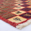 Genuine Handwoven Persian Geometric Gabbeh Rug - Checkered Pink Animal Motifs Wool