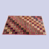 Genuine Handwoven Persian Geometric Gabbeh Rug - Checkered Pink Animal Motifs Wool