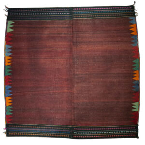 Genuine Crimson Kilim Rug from Kerman – Handwoven Persian Cotton