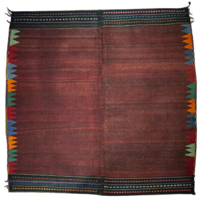 Genuine Crimson Kilim Rug from Kerman - Handwoven Persian Cotton
