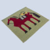 Genuine Animal Pattern Green Kilim Rug - Handwoven Persian Wool