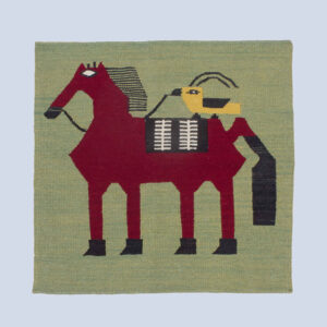 Genuine Animal Pattern Green Kilim Rug – Handwoven Persian Wool