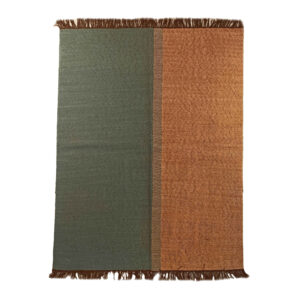 Green & Brown Khorasan Kilim Rug – Genuine Handwoven Persian Wool
