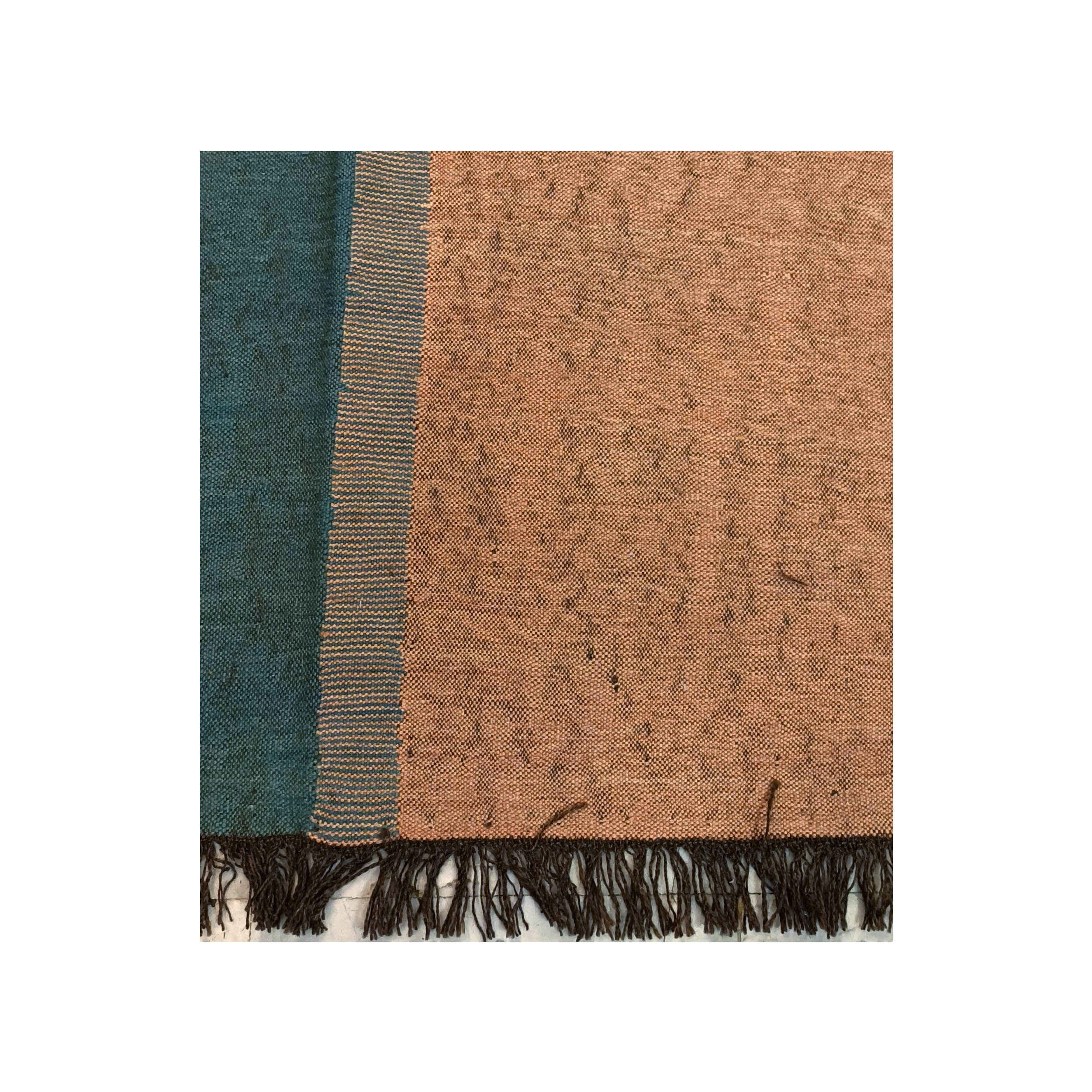 Green & Brown Khorasan Kilim Rug – Genuine Handwoven Persian Wool