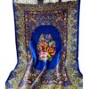 Hand-Knotted Persian Qom Silk Rug (Fine Art Floral Medallion) - Blue