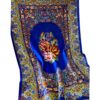 Hand-Knotted Persian Qom Silk Rug (Fine Art Floral Medallion) - Blue