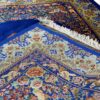 Hand-Knotted Persian Qom Silk Rug (Fine Art Floral Medallion) - Blue