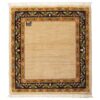 Hand-Knotted Persian Tribal Rug (Plain Center Minimalist Border) - Cream Wool