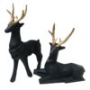 Geometric Golden Dog Cubism Figurine 3 Pieces - Collectible Art Sculpture Set