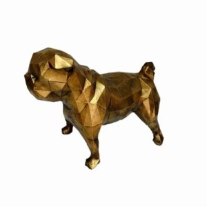 Geometric Black Dog Cubism Figurine – Modern Piece