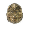 Geometric Lion Cubism Figurine Golden - Cubist Art Sculpture