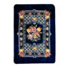 Golbaft Persian Single Bed Blanket Floral Navy Blue