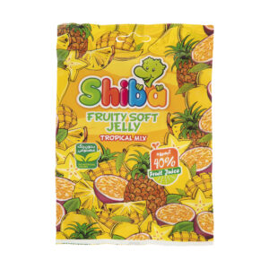 Halal Gummy Candy – Tropical Mix Soft Jelly – Shiba (160g, x15)