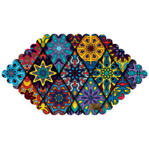 Hexagon Velvet Tablecloth Persian Elegance in Geometric Design
