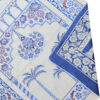 Islamic Prayer Mat Padded Sajadah in Velvet Minaret Cream & Blue