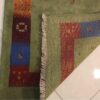 Handwoven Persian Minimalist Gabbeh Rug - Bordered Green Wool
