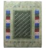 Handwoven Persian Geometric Gabbeh Rug with Animal Motifs - Green Wool