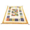 Handwoven Persian Kheshti Gabbeh Rug - Geometric Cream Wool
