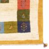Handwoven Persian Kheshti Gabbeh Rug - Geometric Cream Wool