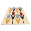 Original Cream Floral Kilim Rug from Kerman - Handwoven Persian Wool