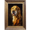 Hand-Knotted Persian Pictorial Rug from Tabriz Depicting Golden Retriever