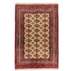 Hand-Knotted Persian Golestan Torkaman Rug (Bukhara Design) - Red Tribal Wool