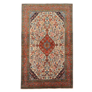Hand-Knotted Persian Malayer Tribal Rug (Red Floral Medallion) – Wool