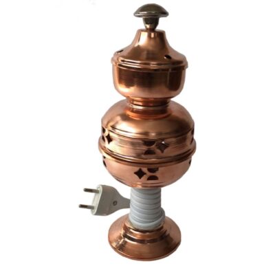 Portable Electric Bakhoor Burner and Incense Vaporizer Cupreous Finish