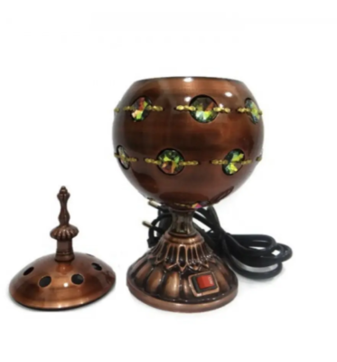 Portable Electric Bakhoor Burner and Incense Vaporizer Metal
