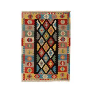 Fars Qashqai Geometric Kilim Rug – Genuine Handwoven Persian Wool