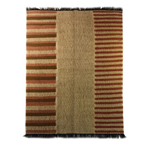 Brown Striped Kilim Rug from Khorasan – Authentic Handwoven Persian Wool
