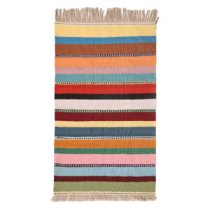Genuine Striped Kilim Rug – Traditional Handwoven Persian Wool Craft