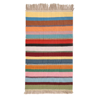 Genuine Striped Kilim Rug - Traditional Handwoven Persian Wool Craft