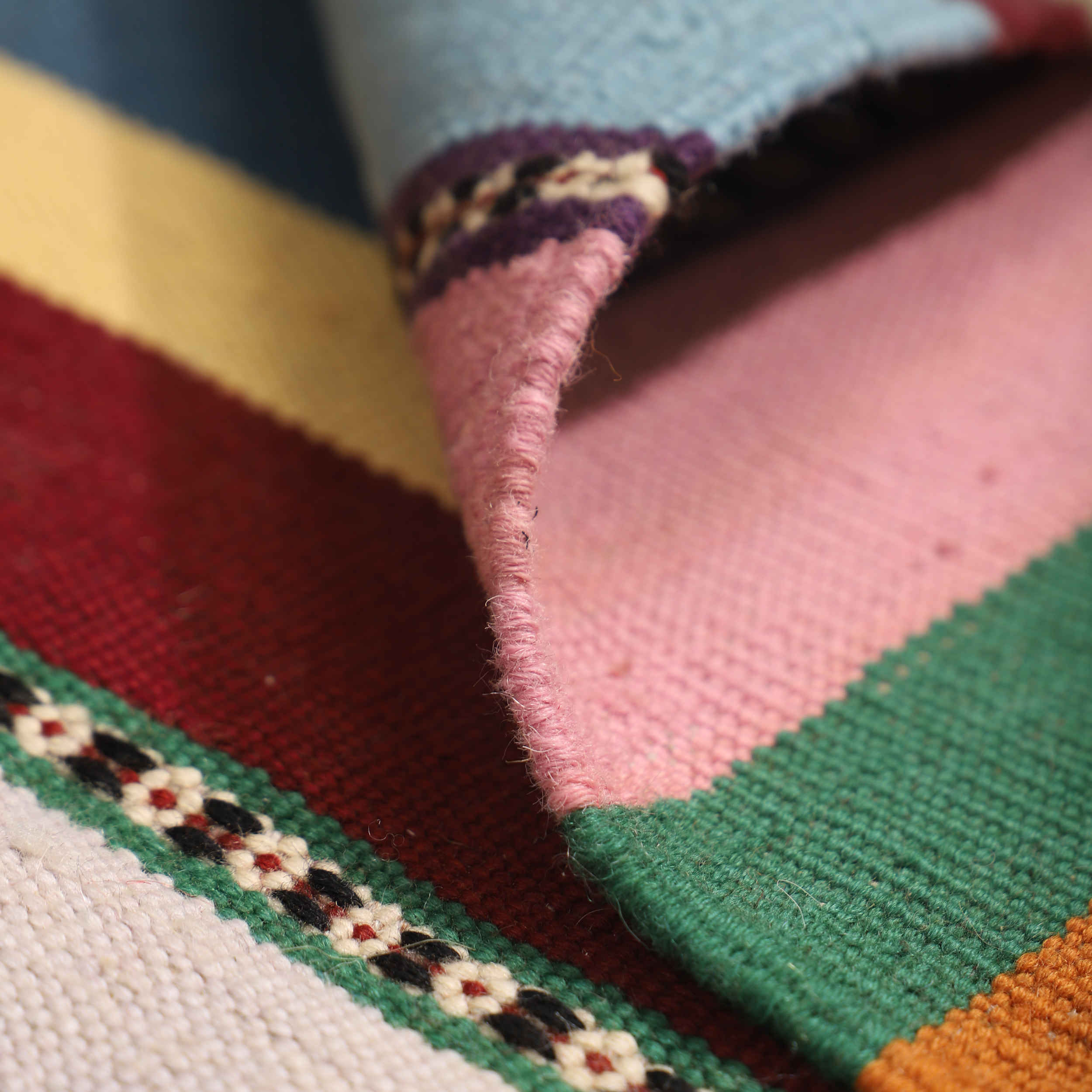 Genuine Striped Kilim Rug – Traditional Handwoven Persian Wool Craft