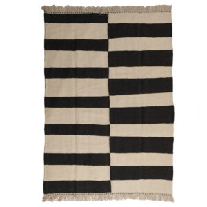 Artisanal Isfahan Striped Kilim Rug – Handwoven Authentic Persian Wool