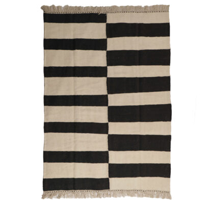 Artisanal Isfahan Striped Kilim Rug - Handwoven Authentic Persian Wool