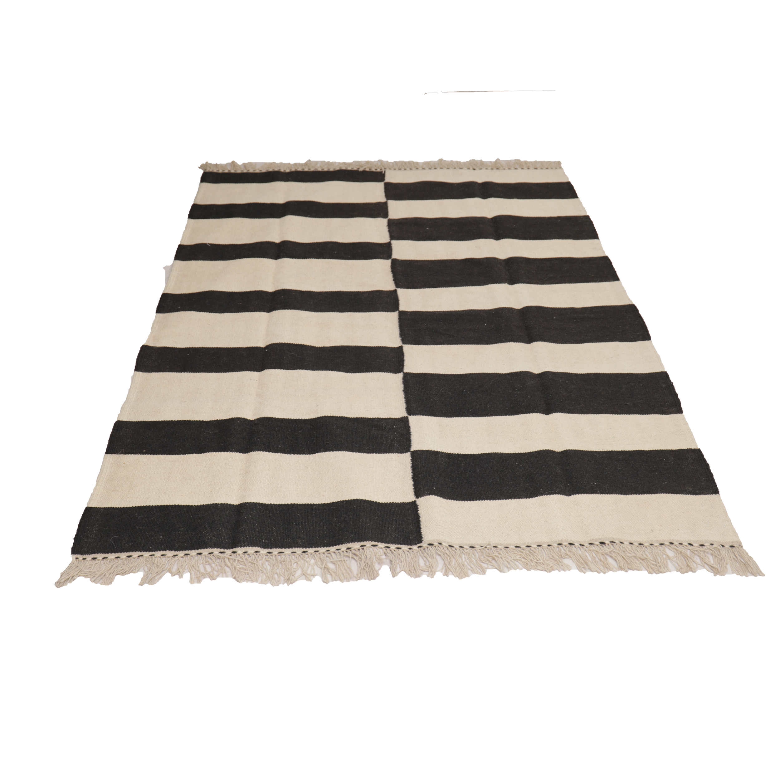 Artisanal Isfahan Striped Kilim Rug – Handwoven Authentic Persian Wool