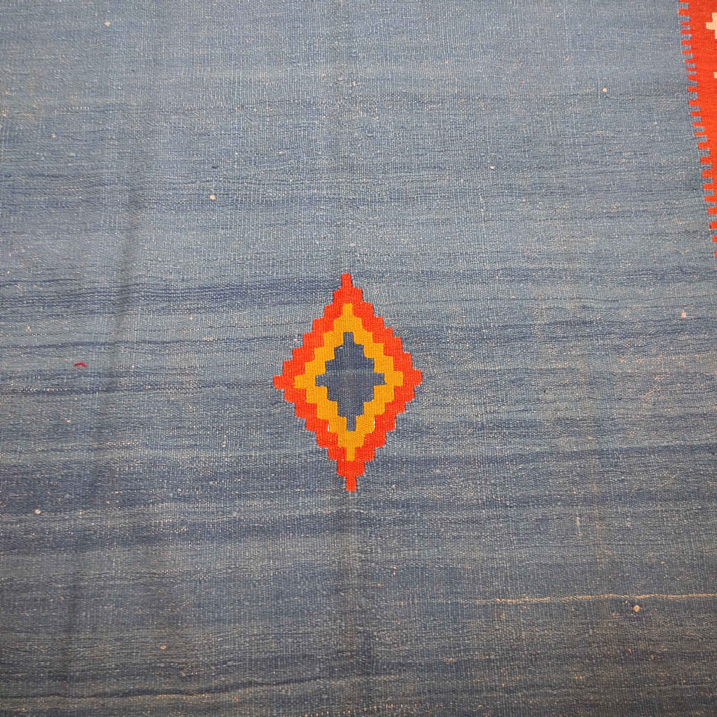Genuine Geometric Kilim Rug from Tabriz – Handwoven Persian Wool