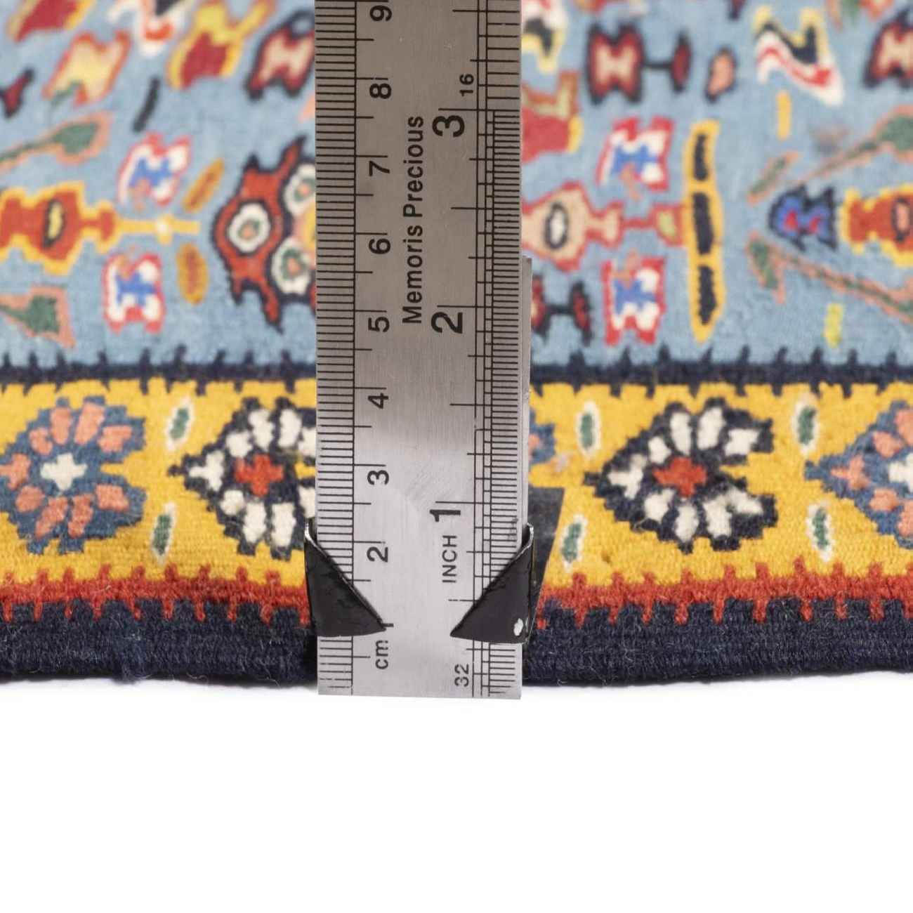 Genuine Sanandaj Floral Kilim Runner – Handwoven Persian Wool Blue