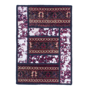 Vintage Persian Hand-Knotted Patchwork Carpet Crimson