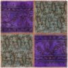 Vintage Persian Hand-Knotted Patchwork Carpet Paisley Purple